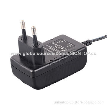 EU Plug Power Adapter, 5V, 1.2A for ADSL Modem, with CE and FCC Approvals